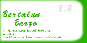 bertalan barzo business card